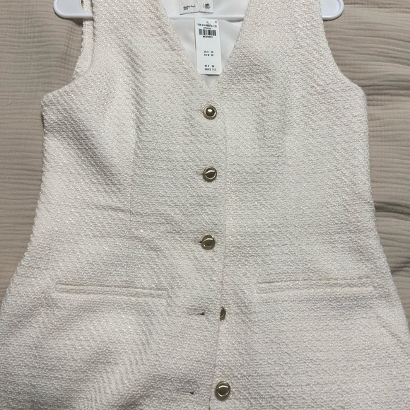 Abercrombie & Fitch Ivory Textured Button-Front Mini Dress - Picture 2 of 4